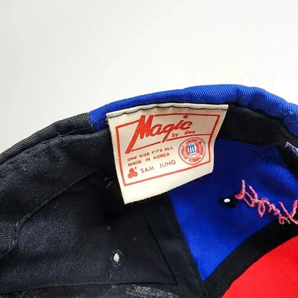 Vintage Magic by Bee Depaul Blue Demons Panel Snapback Hat 90s Blue Red Black - Picture 5 of 7